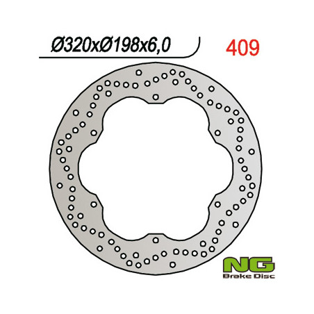 NG stabdžių diskas priekis YAMAHA XJ 600 92-97, XVZ 1300 96-07 galas (320X198mm) (320X198X6)