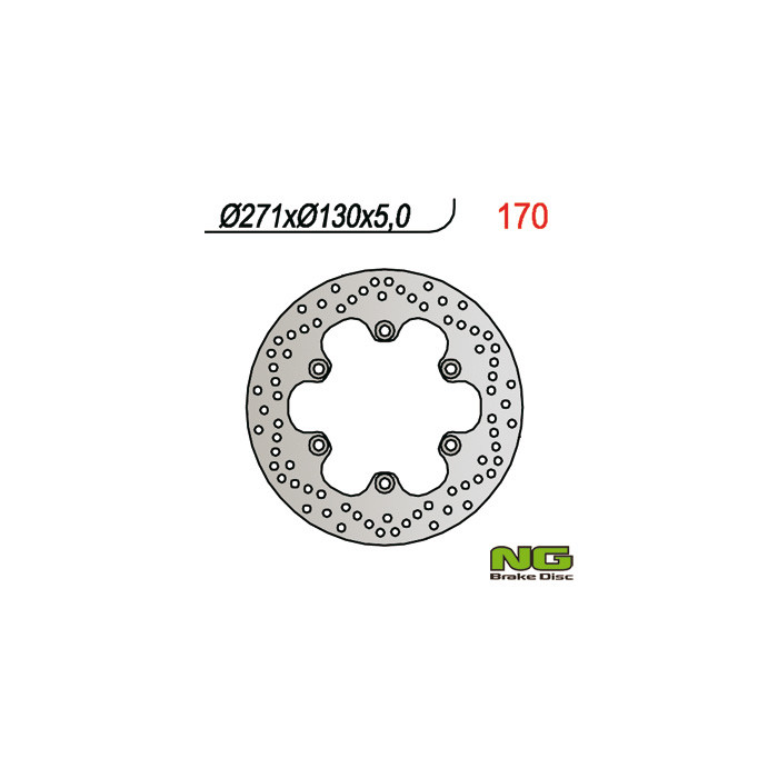 NG brake disc front KAWASAKI GPZ 500 S (90-03), GPZ 900R, GPZ600 / 750 / 900 (271x130x5) (6X10.5mm)