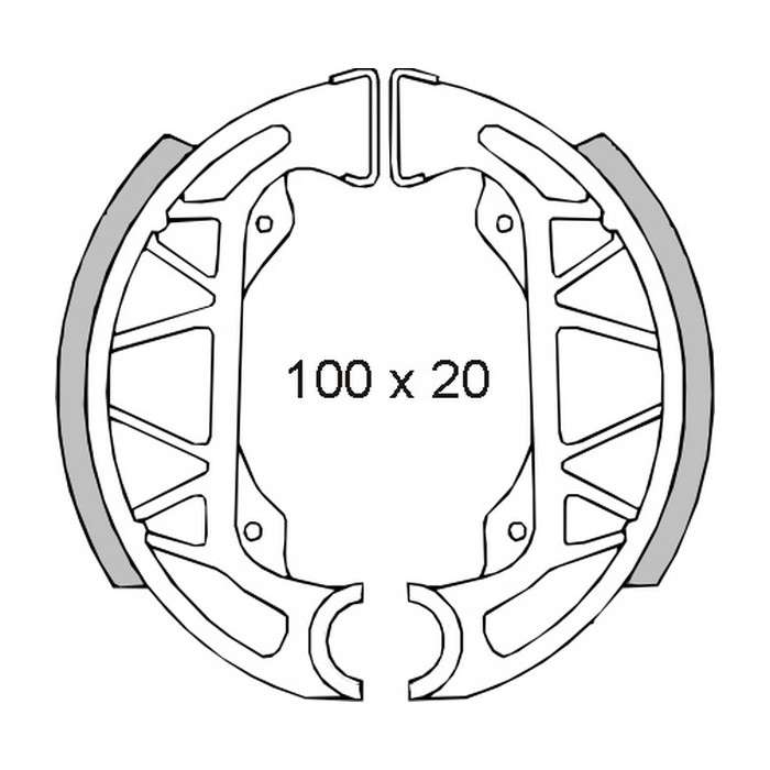 BRENTA drum brake pads GILERA STORM PIAGGIO FREE / NRG / NTT / SFERA / TYPHOON (100x20mm) (FT 0275)