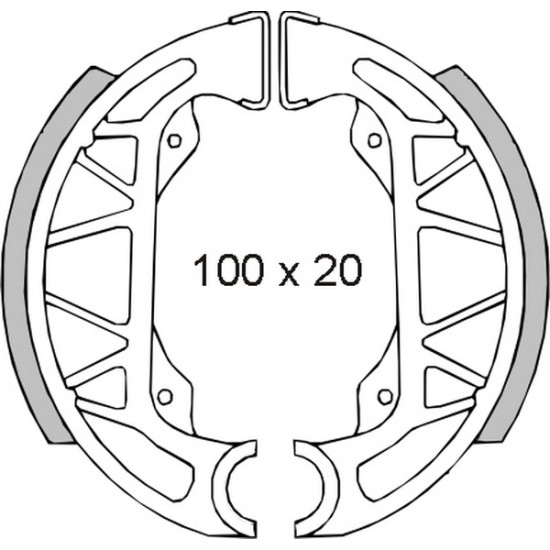 BRENTA drum brake pads GILERA STORM PIAGGIO FREE / NRG / NTT / SFERA / TYPHOON (100x20mm) (FT 0275)