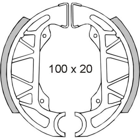 BRENTA drum brake pads GILERA STORM PIAGGIO FREE / NRG / NTT / SFERA / TYPHOON (100x20mm) (FT 0275)