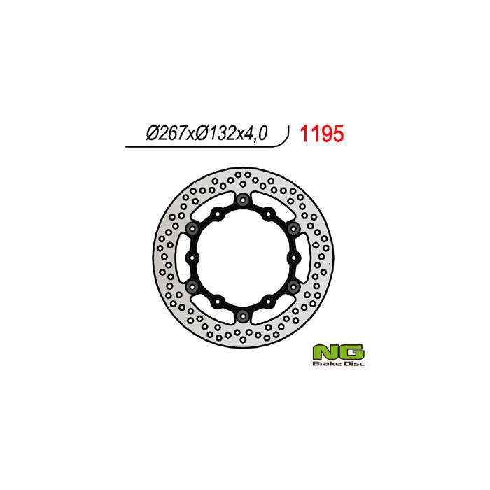 NG brake disc front YAMAHA RD / XZ / FZ / XJ / FZX / XV (floating) (267x132x4)