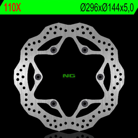 NG brake disc front HONDA CBF 500 / 600, CB 750 92-93, CBR 1000F 87-92, ST 1100, VT 1300 (rear) (296X144X5,mm) (6X10,5mm