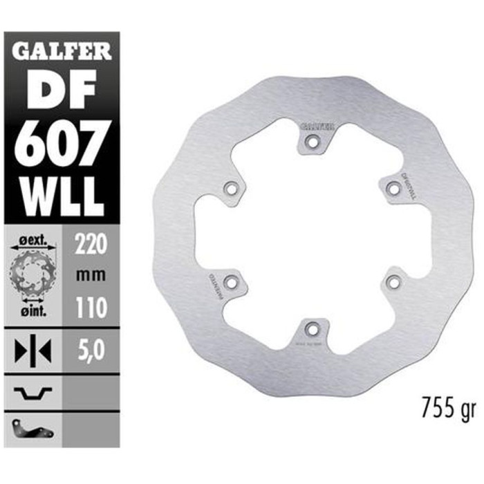 GALFER brake disc rear KTM SX / EXC / LC4 HUSABERG,HUSQVARNA,GAS GAS WAVE (220X110X5mm)
