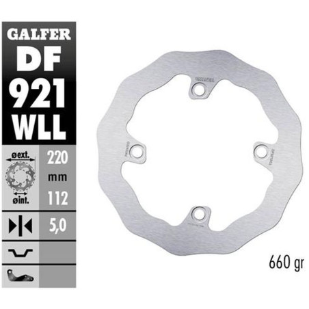 GALFER stabdžių disc galas SHERCO SE / SEF 250 / 300 / 450 '14-, (WITH WP AND KAYABA SUSPENSIONS ONLY) SE 125 '21-, SE-R 2.5 / 3