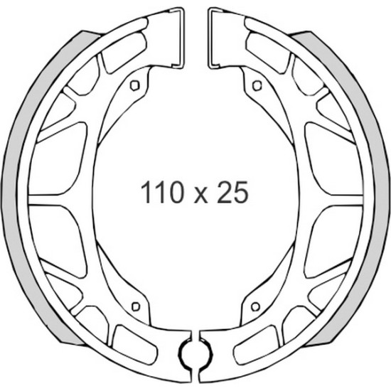 BRENTA drum brake pads DAELIM / HONDA / KYMCO / PEUGEOT / SYM (110x25mm) (FT 01200)