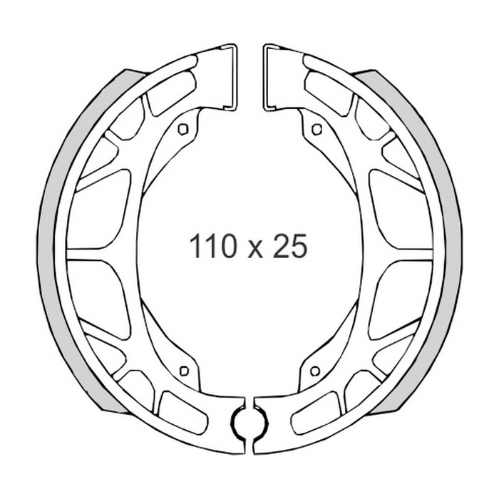 BRENTA drum brake pads DAELIM / HONDA / KYMCO / PEUGEOT / SYM (110x25mm) (FT 01200)