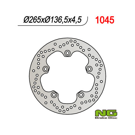 NG stabdžių diskas galas BMW F 650GS 800 / K1200 / R1200 (265X136X4,5) (5X10mm)