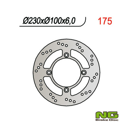 NG stabdžių diskas galas KAWASAKI ZEPHYR 750 92-97, ZZR600 '90-'92 (4X10,25) (230x100x6)