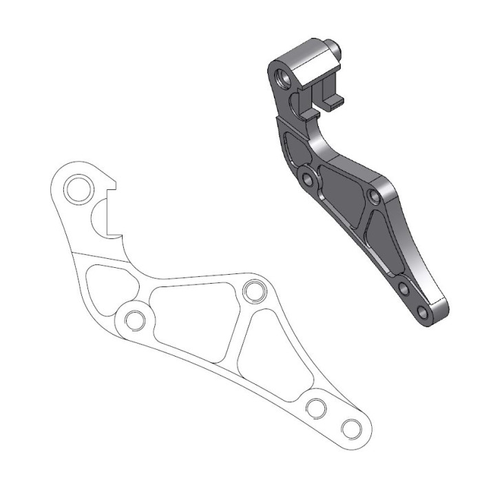 MOTO-MASTER adapter OVERSIZE 320 MM (SUPERMOTO) for OEM support - KTM,HUSABERG,HUSQVARNA