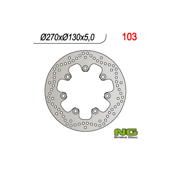 NG brake disc front KAWASAKI EN 500 '90-'93 (270X130X5) (7X10,5mm)