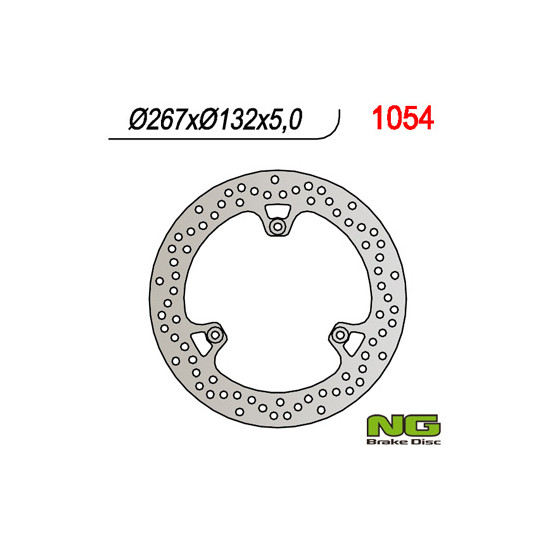 NG brake disc rear YAMAHA YP 400 MAJESTY '04-'13, XMAX 400 '13-16, GRAND MAJESTY 250 '04-'05 (267X132X5) (3X8,5mm)