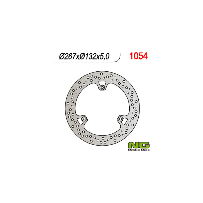 NG brake disc rear YAMAHA YP 400 MAJESTY '04-'13, XMAX 400 '13-16, GRAND MAJESTY 250 '04-'05 (267X132X5) (3X8,5mm)