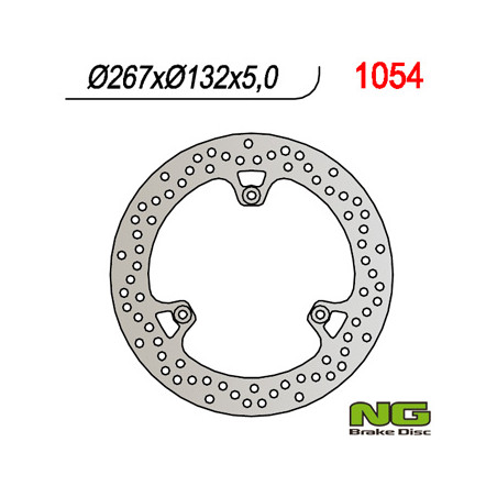 NG stabdžių diskas galas YAMAHA YP 400 MAJESTY '04-'13, XMAX 400 '13-16, GRAND MAJESTY 250 '04-'05 (267X132X5) (3X8,5mm)