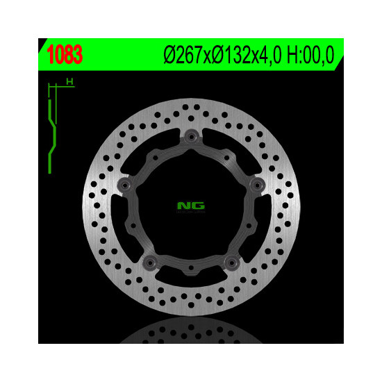 NG brake disc front YAMAHA X-MAX 125 / 250 / 400 / 500, MAJESTY 400 '04-'13, T-MAX 500 / 530 (floating) (267X132X4)