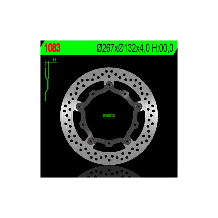 NG brake disc front YAMAHA X-MAX 125 / 250 / 400 / 500, MAJESTY 400 '04-'13, T-MAX 500 / 530 (floating) (267X132X4)