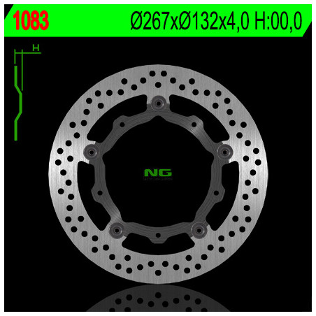 NG brake disc front YAMAHA X-MAX 125 / 250 / 400 / 500, MAJESTY 400 '04-'13, T-MAX 500 / 530 (floating) (267X132X4)