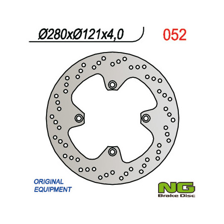 NG stabdžių diskas priekis SUZUKI DR 650 '90-'95, DR 750 BIG '88-'90 (280X121X4) (4x10,5mm)