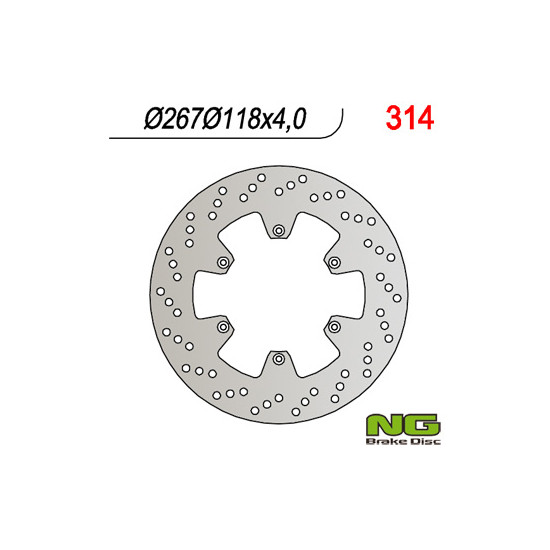 NG brake disc front YAMAHA TT 600R (98-07) (267x118x4) (TTR600, TT600)