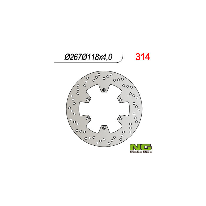 NG brake disc front YAMAHA TT 600R (98-07) (267x118x4) (TTR600, TT600)
