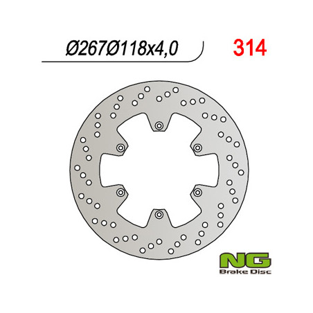 NG brake disc front YAMAHA TT 600R (98-07) (267x118x4) (TTR600, TT600)