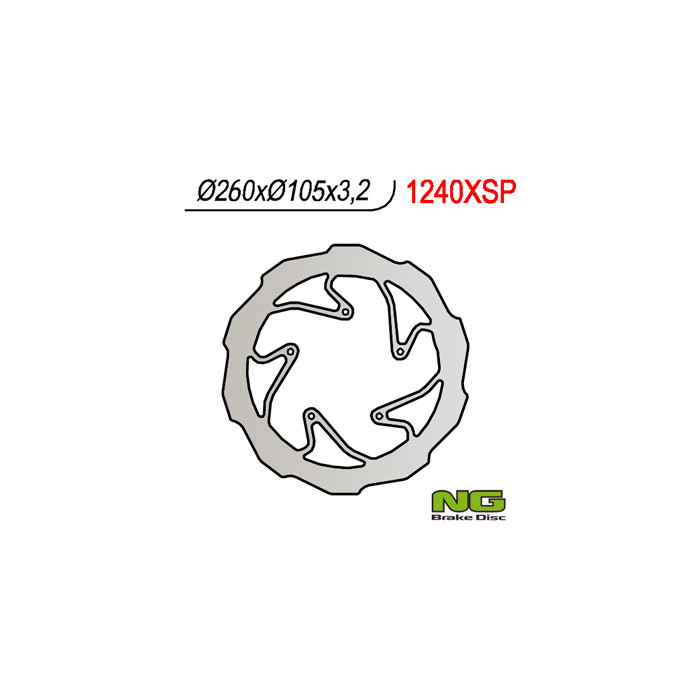NG brake disc front BMW G 450X '08-'11 (260X105X3,2) WAVE (5X6,00mm)