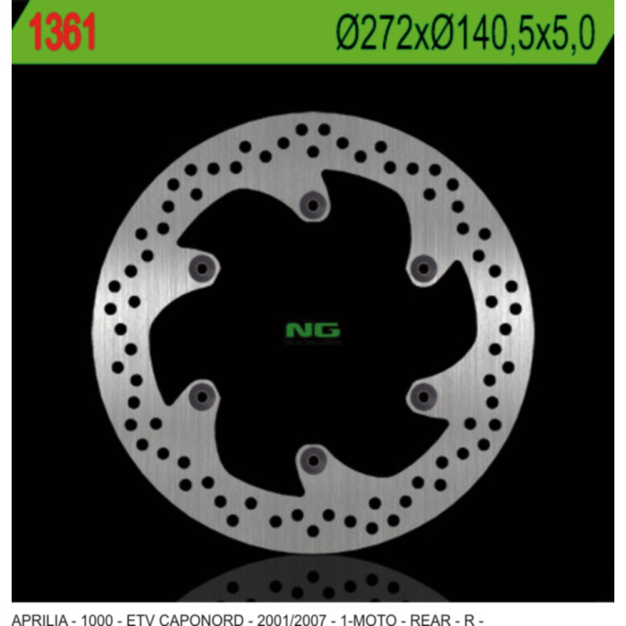 NG brake disc rear APRILIA ETV 1000 CAPONORD '01-'07 (272X140,5X5) (6X8,5mm)