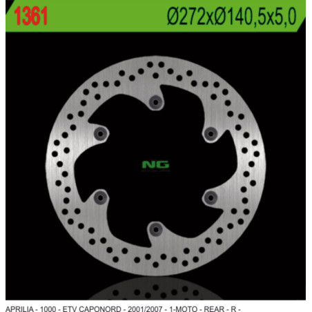 NG brake disc rear APRILIA ETV 1000 CAPONORD '01-'07 (272X140,5X5) (6X8,5mm)