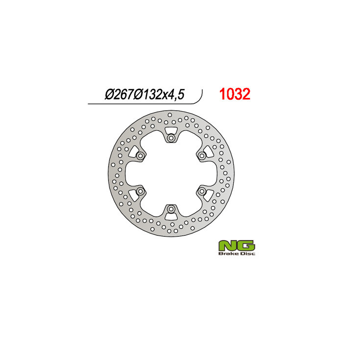 NG brake disc rear YAMAHA T-MAX 500 '01-'13 (267X132X4,5) (6X8,5mm)