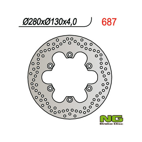 NG stabdžių diskas priekis KAWASAKI ER 5, GPZ 750 / 900 (280x130x4,5) (6X10,5mm)