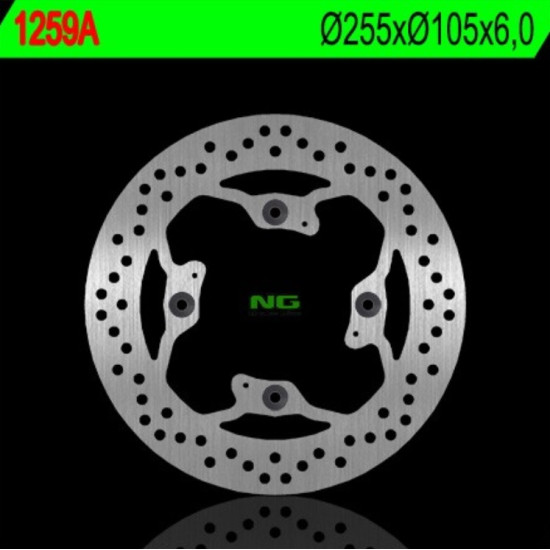 NG brake disc rear TRIUMPH 500 / 800 / 900 / 955 / 1050 / 1200 (225X105X6mm) (4X10,5mm) - replaced NG1707