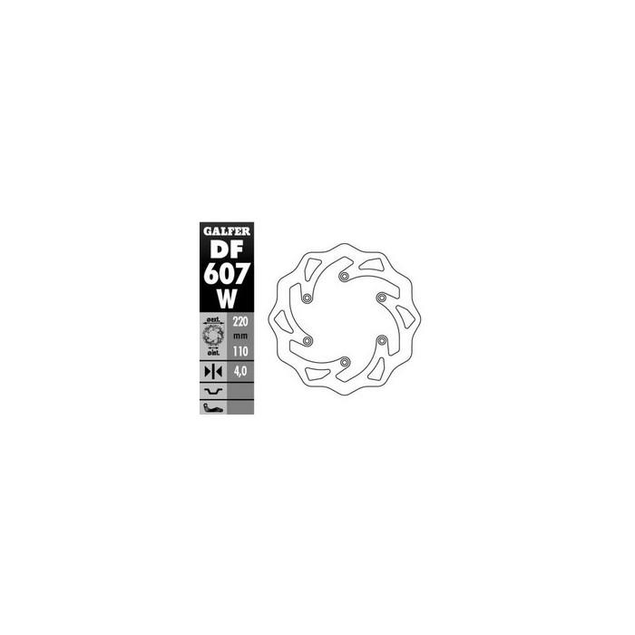 GALFER brake disc rear KTM SX / EXC / LC4 HUSABERG,HUSQVARNA,GAS GAS WAVE (220X110X4mm)