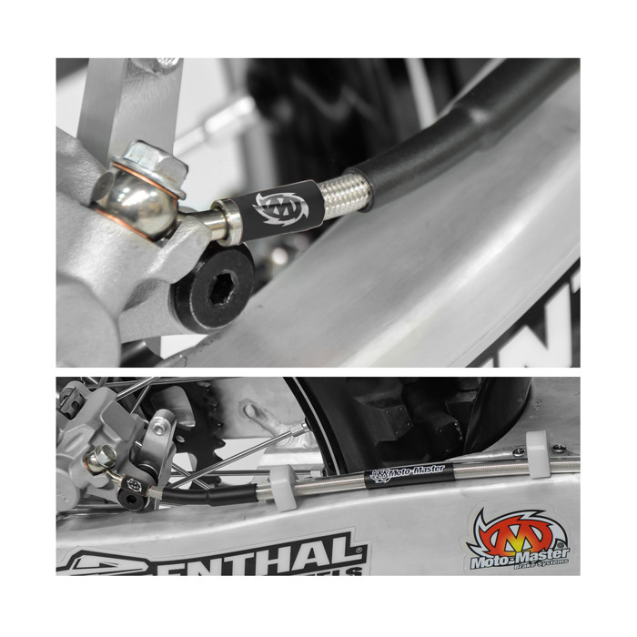 MOTO-MASTER brake hose steel reinforced end KTM SX / SXF / SX-F / EXC / EXCF / EXC-F '04-'21, HUSQVARNA TE / TC / FE / F