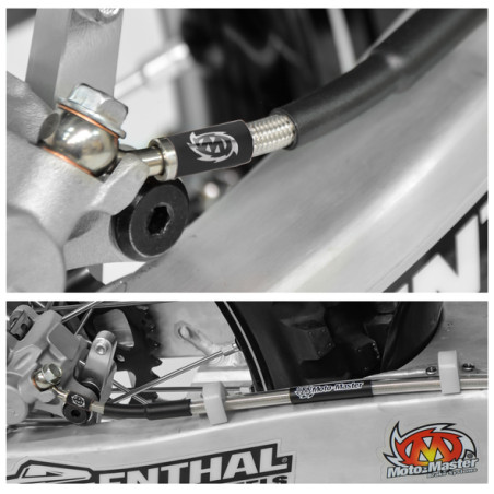 MOTO-MASTER stabdžių žarnelė plieninė armuota galas KTM SX / SXF / SX-F / EXC / EXCF / EXC-F '04-'21, HUSQVARNA TE / TC / FE / F