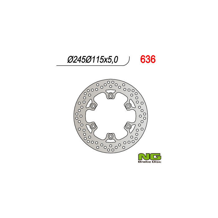 NG brake disc rear YAMAHA FZS / FZR / XJ600 / XT660 / YZF 600 THUNDERCAT (245x115x5) (6X8,5mm)
