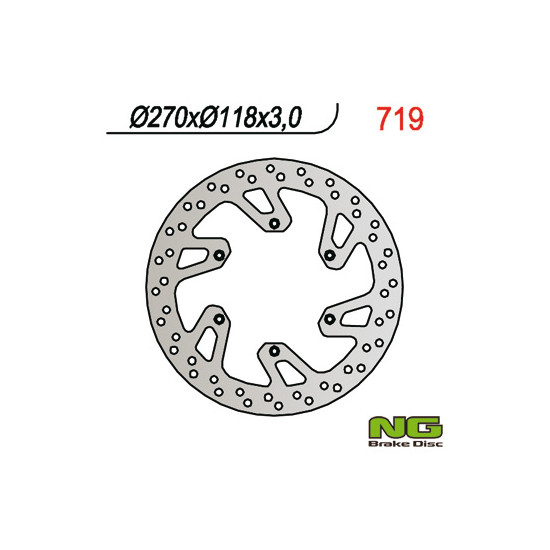 NG brake disc front SUZUKI DRZ 400 E / S 00-09, RM 125 / 250 96-08, YAMAHA YZ / YZF / WR (270X118X3.0mm) (6X6.5mm)