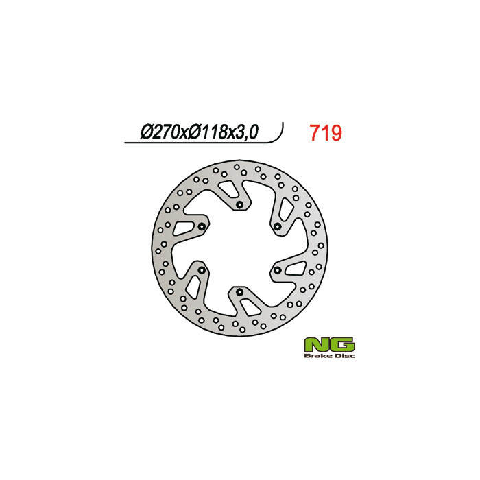 NG brake disc front SUZUKI DRZ 400 E / S 00-09, RM 125 / 250 96-08, YAMAHA YZ / YZF / WR (270X118X3.0mm) (6X6.5mm)