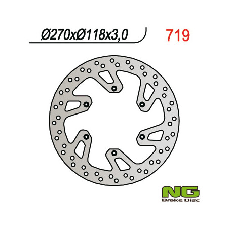 NG stabdžių diskas priekis SUZUKI DRZ 400 E / S 00-09, RM 125 / 250 96-08, YAMAHA YZ / YZF / WR (270X118X3,0mm) (6X6,5mm)