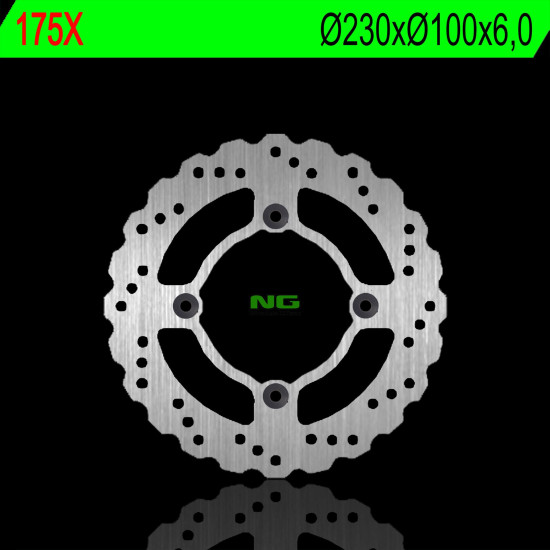 NG brake disc rear KAWASAKI ZR 750 ZEPHYR 92-97, ZX6R 95-97, ZZR 600 90-92 (230X100X6) (4X10,5mm) WAVE