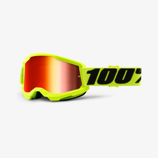 100 PERCENT (2023) STRATA 2 YELLOW - MIRROR RED LENS glasses