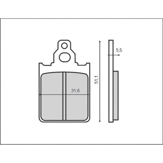 BRENTA brake pads KH186 PIAGGIO / VESPA, front (FT 3025)