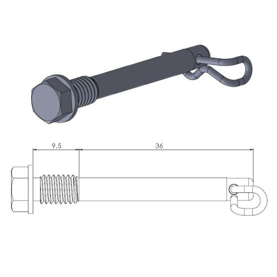 MOTO-MASTER brake pad locking bolt rear KTM SX85 '12-'19, HUSQVARNA TC85 '14-'19