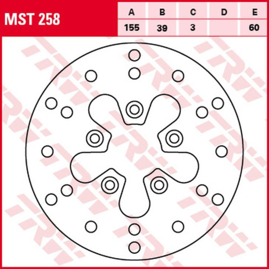 TRW LUCAS ZF brake disc front MALAGUTI F-10 JETLINE 50 '92-'98, YESTERDAY 50 '97-'01, PEUGEOT ZENITH 50 '96-'98 (155X39X3