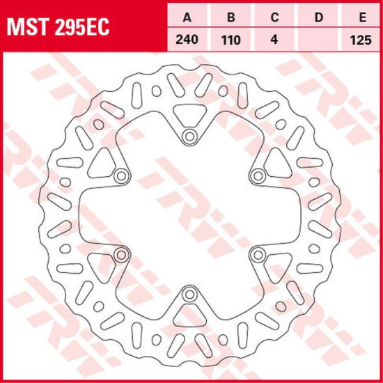 TRW LUCAS ZF brake disc rear BETA RR 250 / 300 / 350 '13-, RR 390 / 430 / 480 '15-, RR 400 / 450 / 498 '12-'14 (240X110X4m
