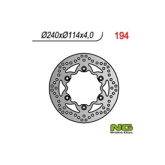 NG brake disc front HONDA REBEL 125 / 250, CBF 125 08-12, VT 125 (99-08) (240x114x4) (6X10,5mm)