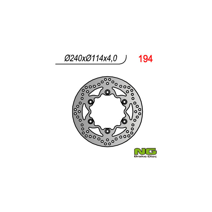NG brake disc front HONDA REBEL 125 / 250, CBF 125 08-12, VT 125 (99-08) (240x114x4) (6X10,5mm)