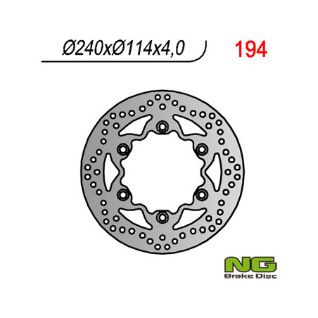 NG brake disc front HONDA REBEL 125 / 250, CBF 125 08-12, VT 125 (99-08) (240x114x4) (6X10,5mm)