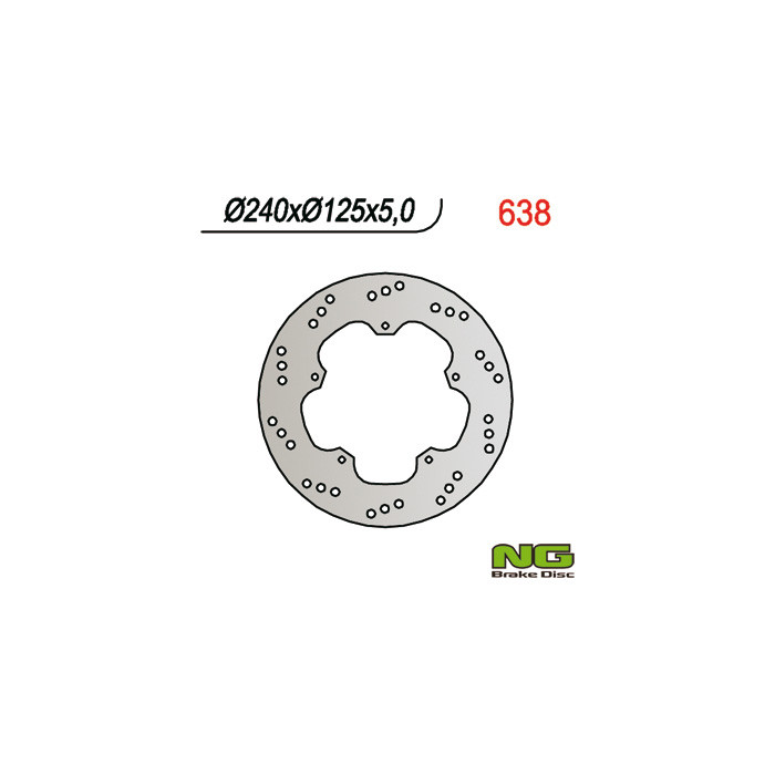 NG brake disc front / rear PIAGGIO 125 / 180 / 200 / 250 / 300 / 400 / 500 (240x125x4.5)