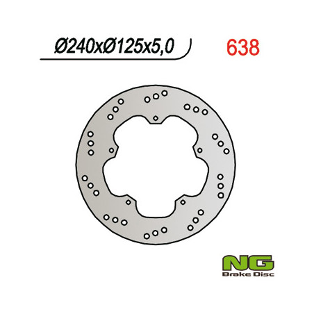 NG stabdžių diskas priekis / galas PIAGGIO 125 / 180 / 200 / 250 / 300 / 400 / 500 (240x125x4,5)