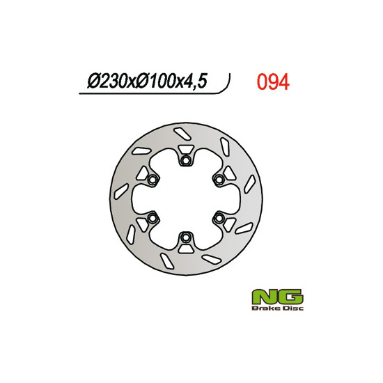 NG Column Disc Ends for KAWASAKI KLX 250/650,KX, KLX 250R '93-'98, KLX 650R '93-'03, KLX 300 '93-'97 (230X100X4.5)